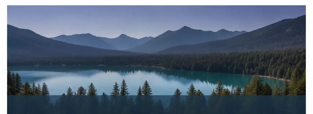 An Idaho mountain lake ringed by evergreens